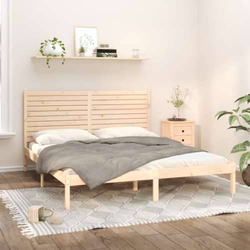Okvir za krevet od masivnog drva 200 x 200 cm - Prirodna 200 x 200 cm Cijena