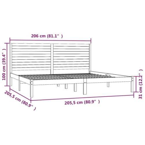 Okvir za krevet od masivnog drva 200 x 200 cm - Prirodna 200 x 200 cm Cijena