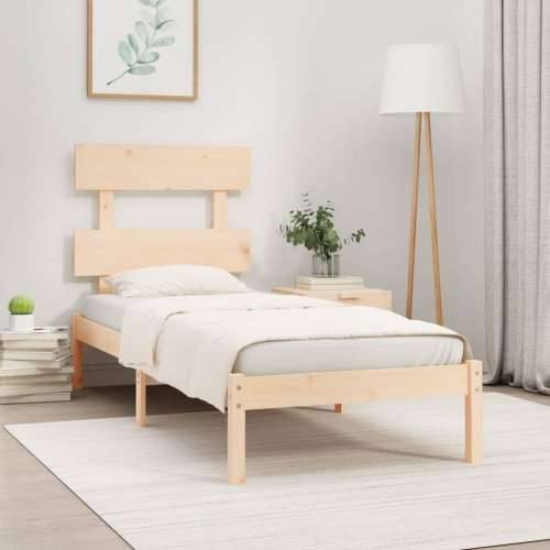 Okvir za krevet od masivnog drva 90 x 190 cm jednokrevetni Prirodna 90 x 190 cm Cijena