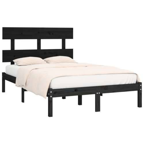 Okvir za krevet od masivnog drva crni 140 x 190 cm - Crna 140 x 190 cm Cijena