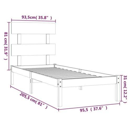 Okvir za krevet od masivne borovine bijeli 90 x 200 cm - Bijela 90 x 200 cm Cijena