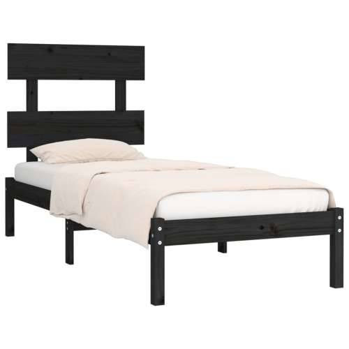 Okvir za krevet od masivnog drva crni 100 x 200 cm - Crna 100 x 200 cm Cijena
