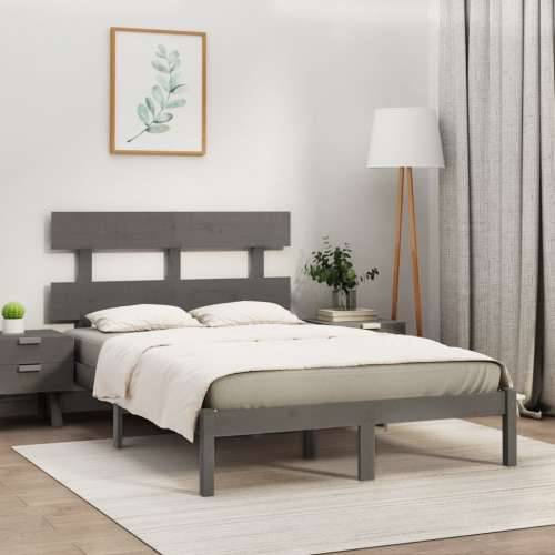 Okvir za krevet od masivne borovine sivi 200 x 200 cm - Siva 200 x 200 cm Cijena