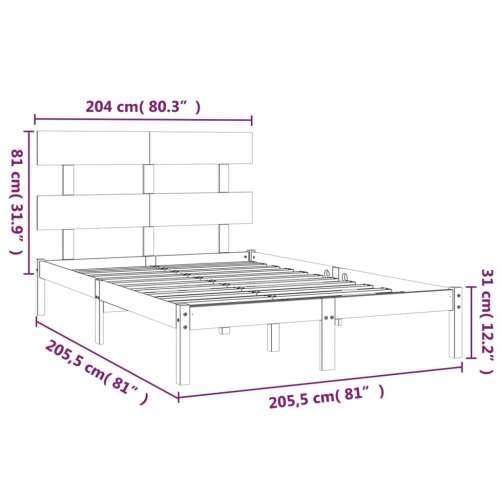 Okvir za krevet od masivne borovine sivi 200 x 200 cm - Siva 200 x 200 cm Cijena