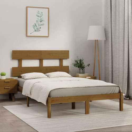 Okvir za krevet od masivne borovine boja meda 200 x 200 cm - boja meda 200 x 200 cm Cijena