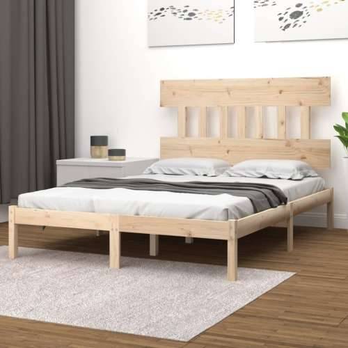 Okvir za krevet od masivnog drva 140 x 190 cm - Prirodna 140 x 190 cm Cijena