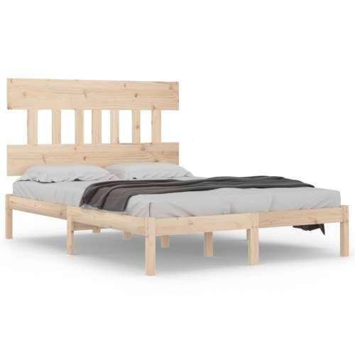 Okvir za krevet od masivnog drva 140 x 190 cm - Prirodna 140 x 190 cm Cijena