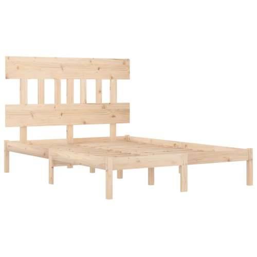 Okvir za krevet od masivnog drva 140 x 190 cm - Prirodna 140 x 190 cm Cijena