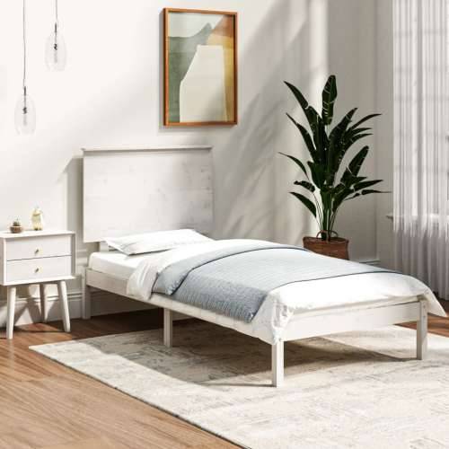 Okvir za krevet bijeli od masivnog drva 90 x 190 cm mali - Bijela 90 x 190 cm Cijena