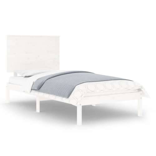Okvir za krevet bijeli od masivnog drva 90 x 190 cm mali - Bijela 90 x 190 cm Cijena