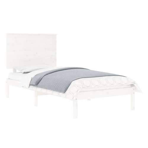 Okvir za krevet bijeli od masivnog drva 90 x 190 cm mali - Bijela 90 x 190 cm Cijena