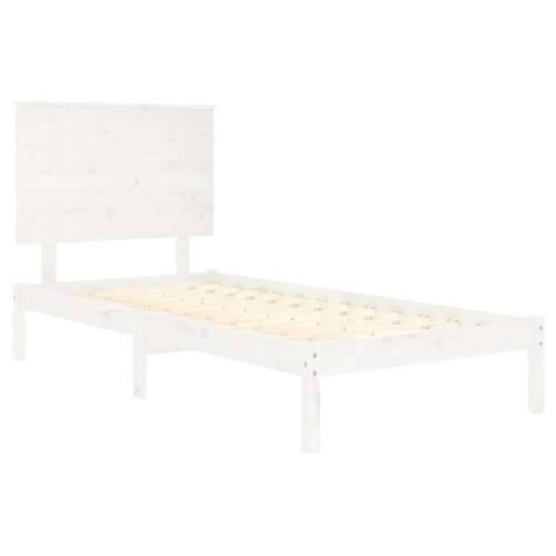 Okvir za krevet bijeli od masivnog drva 90 x 190 cm mali - Bijela 90 x 190 cm Cijena