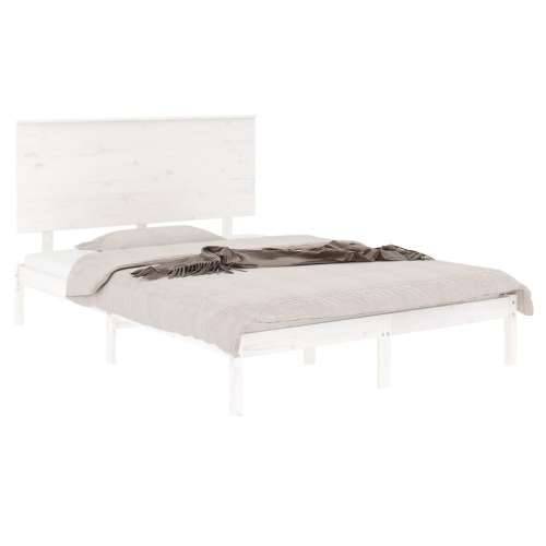 Okvir za krevet od masivnog drva bijeli 135x190 cm bračni - Bijela 135 x 190 cm Cijena