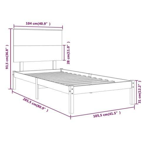 Okvir za krevet od masivne borovine boja meda 100 x 200 cm - boja meda 100 x 200 cm Cijena