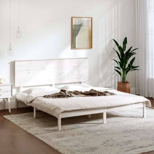Okvir za krevet od masivne borovine bijeli 150 x 200 cm king - Bijela 150 x 200 cm Cijena