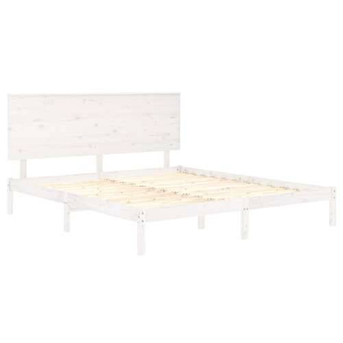 Okvir za krevet od masivne borovine bijeli 150 x 200 cm king - Bijela 150 x 200 cm Cijena