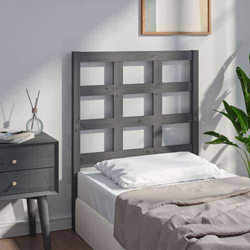 Uzglavlje za krevet sivo 80,5 x 4 x 100 cm od masivne borovine