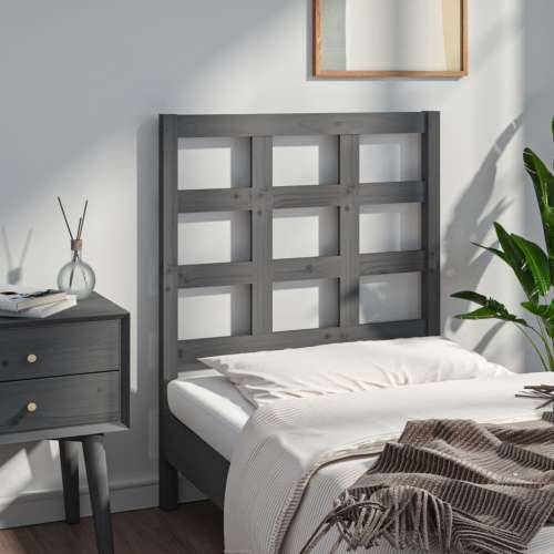 Uzglavlje za krevet sivo 80,5 x 4 x 100 cm od masivne borovine Cijena
