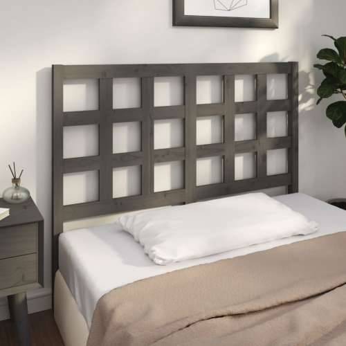 Uzglavlje za krevet sivo 125,5 x 4 x 100 cm od masivne borovine