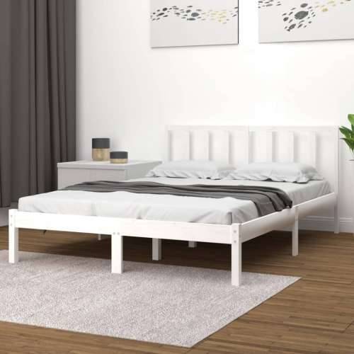 Okvir za krevet od masivne borovine bijeli 160 x 200 cm - Bijela 160 x 200 cm Cijena