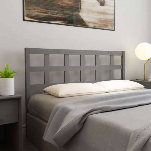 Uzglavlje za krevet sivo 145,5 x 4 x 100 cm od masivne borovine