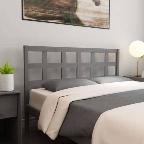 Uzglavlje za krevet sivo 145,5 x 4 x 100 cm od masivne borovine Cijena