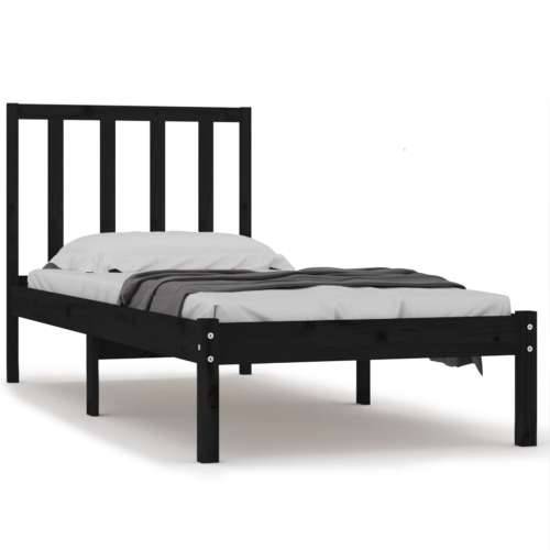 Okvir za krevet od borovine crni 75 x 190 cm jednokrevetni - Crna 75 x 190 cm Cijena