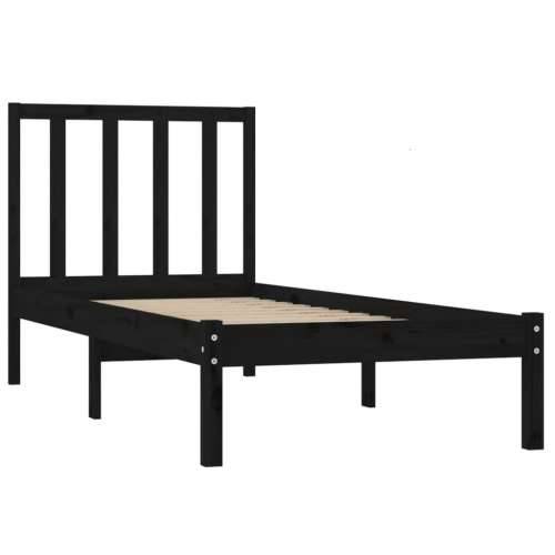 Okvir za krevet od borovine crni 75 x 190 cm jednokrevetni - Crna 75 x 190 cm Cijena