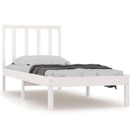 Okvir za krevet od masivne borovine bijeli 90 x 190 cm mali - Bijela 90 x 190 cm Cijena