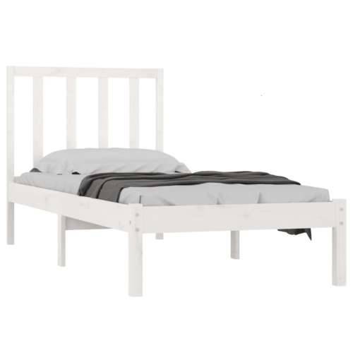 Okvir za krevet od masivne borovine bijeli 90 x 190 cm mali - Bijela 90 x 190 cm Cijena