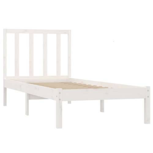 Okvir za krevet od masivne borovine bijeli 90 x 190 cm mali - Bijela 90 x 190 cm Cijena