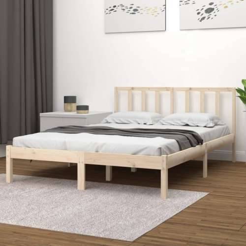 Okvir za krevet od masivne borovine 135 x 190 cm bračni - Prirodna 135 x 190 cm Cijena
