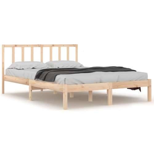 Okvir za krevet od masivne borovine 135 x 190 cm bračni - Prirodna 135 x 190 cm Cijena