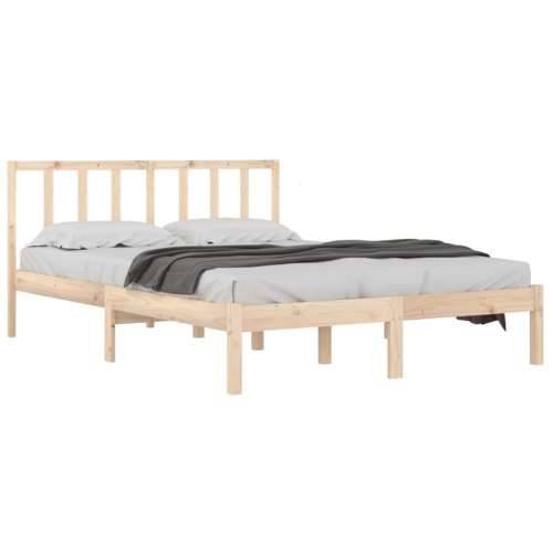 Okvir za krevet od masivne borovine 135 x 190 cm bračni - Prirodna 135 x 190 cm Cijena
