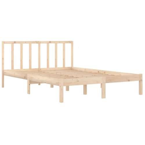 Okvir za krevet od masivne borovine 135 x 190 cm bračni - Prirodna 135 x 190 cm Cijena