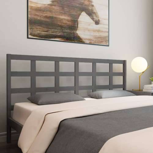 Uzglavlje za krevet sivo 205,5 x 4 x 100 cm od masivne borovine Cijena