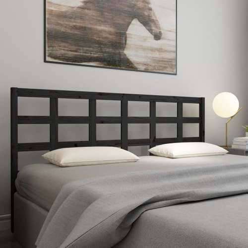 Uzglavlje za krevet crno 205,5 x 4 x 100 cm od masivne borovine