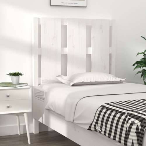 Uzglavlje za krevet bijelo 80,5x4x100 cm od masivne borovine