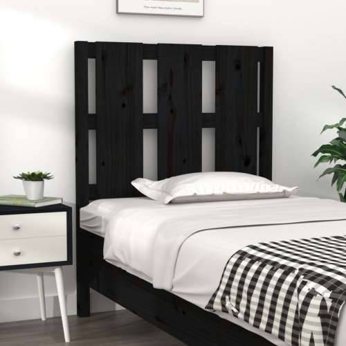 Uzglavlje za krevet crno 80,5 x 4 x 100 cm od masivne borovine