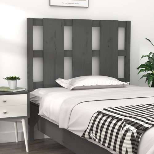 Uzglavlje za krevet sivo 95,5 x 4 x 100 cm od masivne borovine
