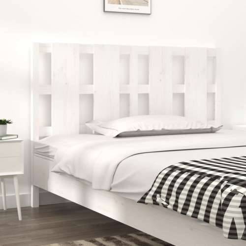 Uzglavlje za krevet bijelo 125,5x4x100 cm od masivne borovine