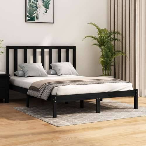 Okvir za krevet od masivne borovine crni 140 x 190 cm - Crna 140 x 190 cm Cijena
