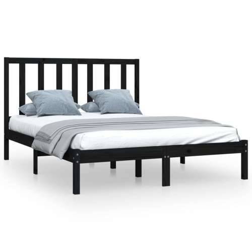 Okvir za krevet od masivne borovine crni 140 x 190 cm - Crna 140 x 190 cm Cijena
