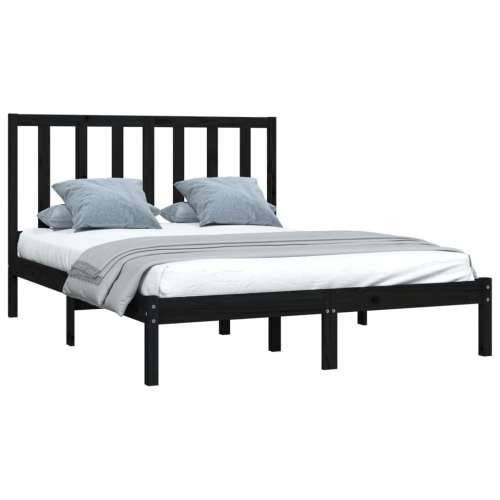 Okvir za krevet od masivne borovine crni 140 x 190 cm - Crna 140 x 190 cm Cijena