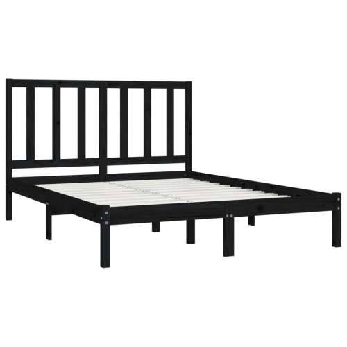 Okvir za krevet od masivne borovine crni 140 x 190 cm - Crna 140 x 190 cm Cijena
