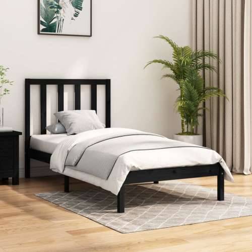 Okvir za krevet od masivne borovine crni 100 x 200 cm - Crna 100 x 200 cm Cijena