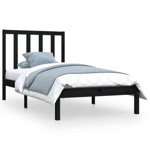 Okvir za krevet od masivne borovine crni 100 x 200 cm - Crna 100 x 200 cm Cijena