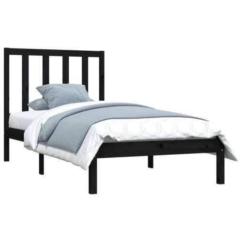 Okvir za krevet od masivne borovine crni 100 x 200 cm - Crna 100 x 200 cm Cijena