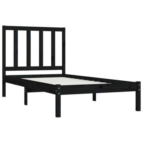 Okvir za krevet od masivne borovine crni 100 x 200 cm - Crna 100 x 200 cm Cijena