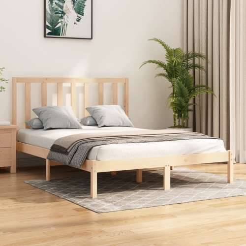 Okvir za krevet od masivne borovine 140 x 200 cm - Prirodna 140 x 200 cm Cijena